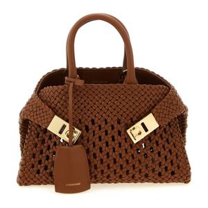 페라가모 간치니 허그 미니 위빙 토트백 790001 NATURALE