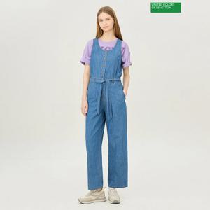 베네통 벨티드 데님 점프수트 BADP06511
