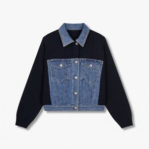 보브  (7115150107--) 플랩 포켓 데님 니트 자켓