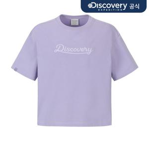[디스커버리] 여성 레터링 세미오버핏 반팔티셔츠 (L.VIOLET) DWRS95063-LVL