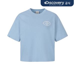 [디스커버리] 여성 스탬프 세미오버핏 반팔티셔츠 (BLUE) DWRS99063-BLS