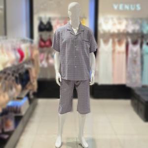 [비너스] 면 지지미 선염체크 남성 파자마(vpas202m)