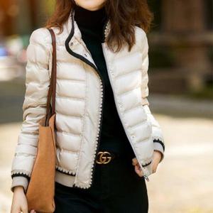 [옷은날개] 여성 배색 숏패딩 경량 점퍼 DHH-D21