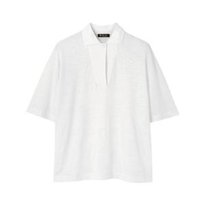 [로로피아나] SS25 여성 리넨 폴로 티셔츠 FAO3309 1000