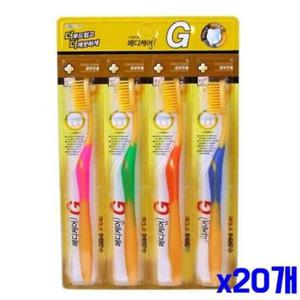 치과용칫솔 이중미세모 메디케어 칫솔 4P-금나노 x20개