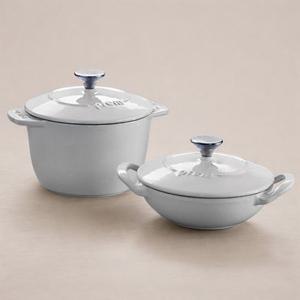 프렘 소담 라이트 그레이 무쇠냄비 2종 세트
