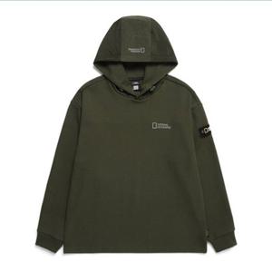 [내셔널지오그래픽 (행사)]우븐 배색 포인트 디자인물 후디 1  (세미오버핏) N241MHD230