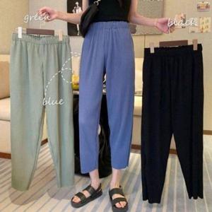 [의류] 밴딩 와이드 8부 키작녀 슬랙스 팬츠 골지 쉬폰 바지