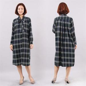 [강물처럼]아이우먼 리본체크 롱원피스 WC3727M101 빅사이즈 (64