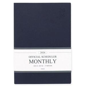 [문구/오피스] 빅 먼슬리 다이어리 네이비 A4 2026 오피셜 스케줄러 월간 일정 관리용