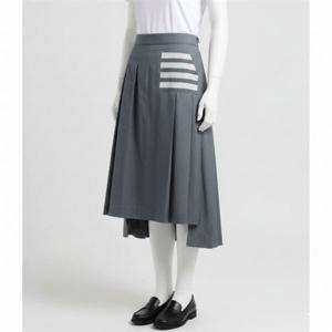 톰브라운 25 RWB 탭 드롭백 플레인 위빙 울 플리츠 스커트 FGC400V 06146 035 373820