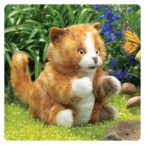 [문구] F2845 고급 손인형 노란 얼룩고양이