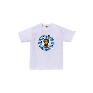 BAPE베이프 ABC 카모 마일로 비지 웍스 티셔츠 화이트 블루 0ZXTEMX10003M
