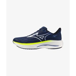 미즈노 MIZUNO (남성) 웨이브 라이더 29 슈퍼와이드 - 에스테이트 블루 화이트 라이트닝 옐로우 J1GC250452 448352