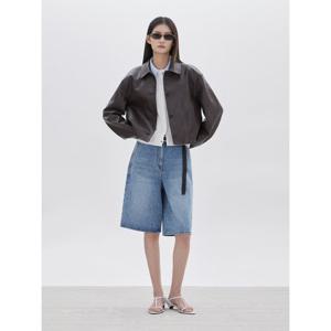 [쥬크] 페이크 레더 셔츠형 크롭 자켓 Z261PSF151 Z261PSF151