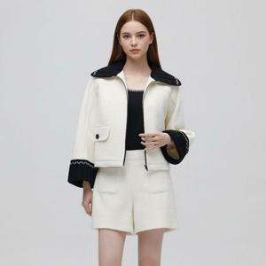 [에고이스트] 에고이스트 (ES1WJ160) 밑단 스트링 A라인 트위드 자켓 ES1WJ160