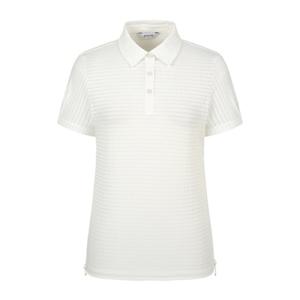 [핑골프](사은품증정) 여성 엠보 스트라이프 셔링 카라 반팔 티셔츠 (121E2TO452_WH)