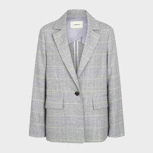 캐리스노트 린넨 블렌딩 체크 셋업 싱글 자켓 (CN4MJA302GY)