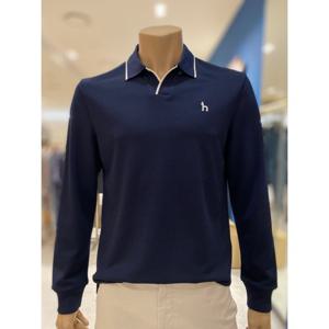 헤지스 팁배색 긴팔 오픈카라 티셔츠 (HZTS5F303N2) HZTS5F303