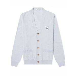 라프리마 메종키츠네 볼드 폭스 헤드 패치 레귤러 가디건 폭 MM00509KT1036 H410