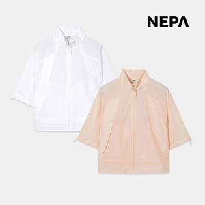 네파 여성 글램 스텐넥 반팔 자켓 여름 자외선차단 아쿠아 경량 시스루 점퍼 7M40668