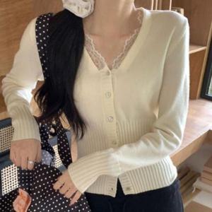 [SBD] 긴팔 니트 포인트 가디건 러블리 레이스 JSC-d0227