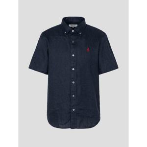 [빈폴멘] 리넨 솔리드 반소매 셔츠  네이비 (BC6365C22R)