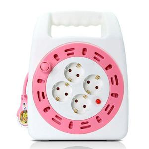 JMds 러그 캠핑릴선 손잡이 케이블박스 멀티탭 4구 20M (화이트핑크) 캠핑 코드릴