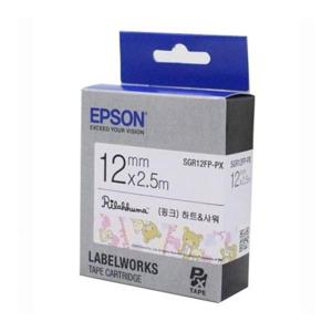 [문구/오피스] 엡손 리락쿠마 라벨테이프 SGR12FP-PX 핑크 12mmx2.5M/ 핑크 하트-샤워 갑 5개입