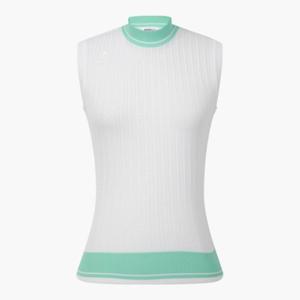 데상트골프웨어 TQT DQ22WFKV52-BWTG 여성 니트 슬리브리스 / Bright White