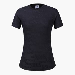 데상트골프웨어 TQT DQ22WFNS46-BLKG 여성 자가드 반팔 라운드 티셔츠 / BLACK