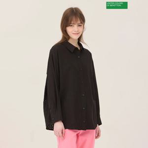 베네통 백 플랩 아일렛 블라우스 BABL93531