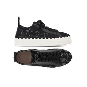 26SS 로렌 LAUREN 레이스 스니커즈 블랙 CHC19U108D2 001
