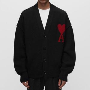 24SS 아미 빅 하트로고 울 가디건 블랙 BFUKC006 018 009