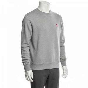 AMI 아미 스몰 하트 로고 패치 라운드 맨투맨 헤더 그레이 USW001.730