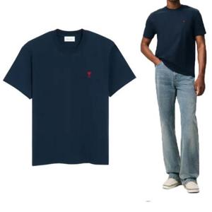 아미 남녀공용 하트로고 반팔티셔츠 NAVY BFUTS036 724430