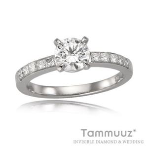 [타뮤즈] 18K 0.5캐럿 TS 인비져블 다이아몬드-아망뜨 I1005R-화이트골드-프로포즈결혼반지