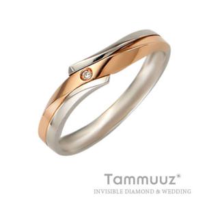 [타뮤즈] 14K 0.01캐럿 다이아몬드-쏘울-D2006RM-화이트골드-남자반지-커플링