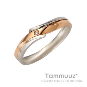 [타뮤즈] 14K 0.01캐럿 다이아몬드-쏘울-D2006RF-화이트골드-여자반지-커플링