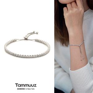 [타뮤즈] 2.5mm 스퀘어 테니스팔찌-S7092B-길이조절 팔찌