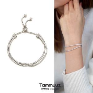 [타뮤즈] 2mm 2줄 테니스팔찌-S7094B-길이조절 팔찌