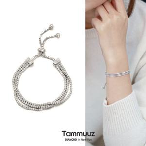 [타뮤즈] 2mm 3줄 테니스팔찌-S7095B-길이조절 팔찌