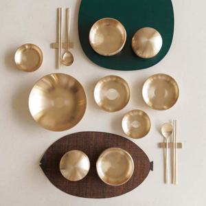 놋담 방짜유기 윤 2인 유기그릇 반상기세트 보자기 선물포장