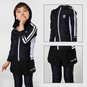 [아르고]남아래쉬가드세트 아동 보드숏 워터레깅스 MALIBU(BK)