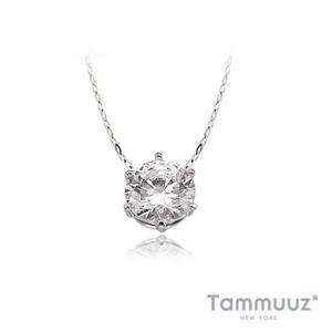 14K 화이트골드-[타뮤즈] 6발큐빅 목걸이 w667n