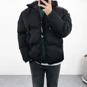 [엠클로]남자 오버핏 후드 레이어드 웰론 패딩점퍼 2컬러