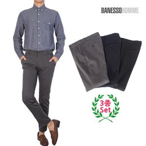 [필골드] 남성 기모 본딩 슬랙스 팬츠 AD9012 3종세트