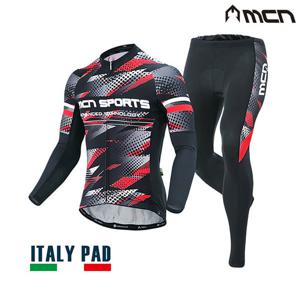 MCN 다이너마이트 긴팔+9부패드바지 자전거의류세트