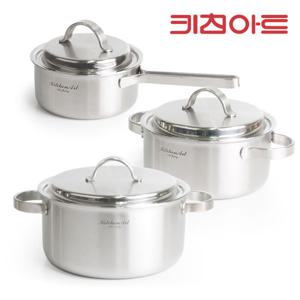 키친아트 프리미엄 통삼중 스텐냄비 16편+20양+24양