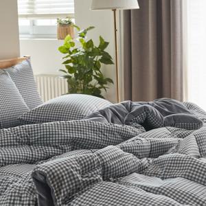 몽쉐어 크림체크 밍크 극세사 차렵이불 Q